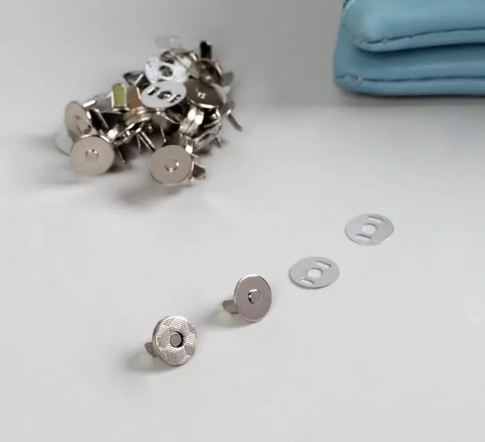 Кнопки магнитные, d = 10 мм, 10 шт, цвет серебряный фото 1
