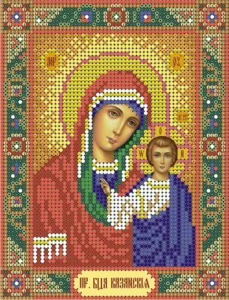 Казанская икона божией матери (27х35), схема на канве фото 1