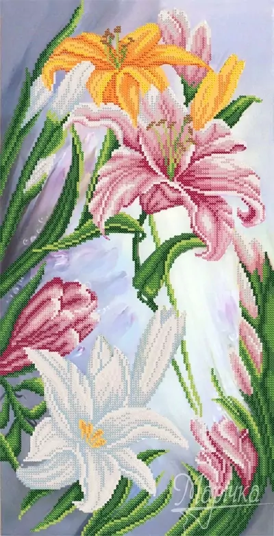 Роскошные лилии, схема на канве фото 1