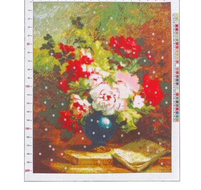 Канва для вышивания с рисунком «Эмиль Генри Брюннер. Пионы», 47 х 39 см фото 1