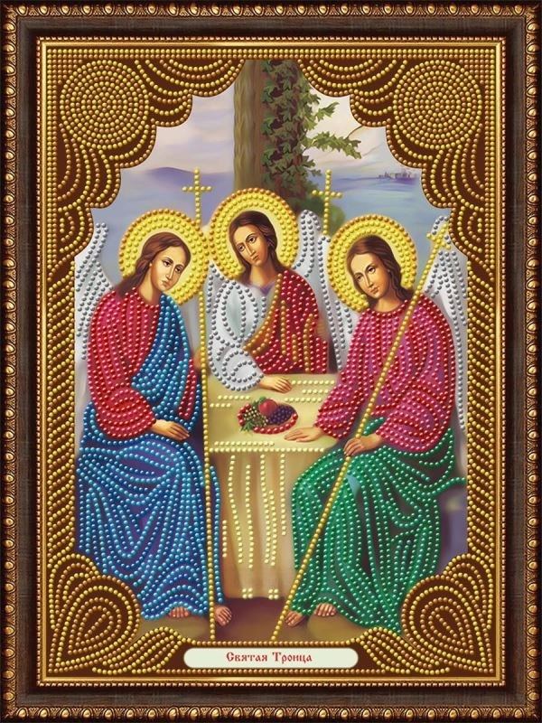 Икона святая троица, алмазная живопись фото 1