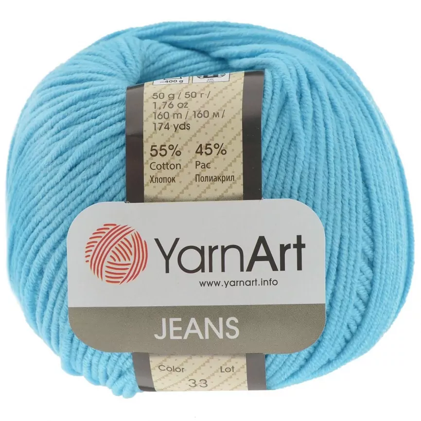 Пряжа YarnArt Jeans, 55% хлопок, 45% полиакрил, 50гр/160м фото 19