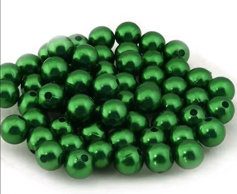 Бусины пластик 12мм R (25гр) цв.А40 зеленый фото 1