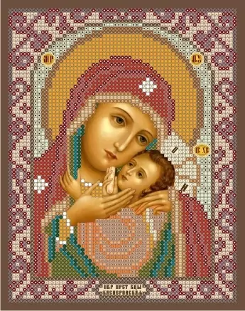 Икона божьей матери касперовская, схема на канве фото 1