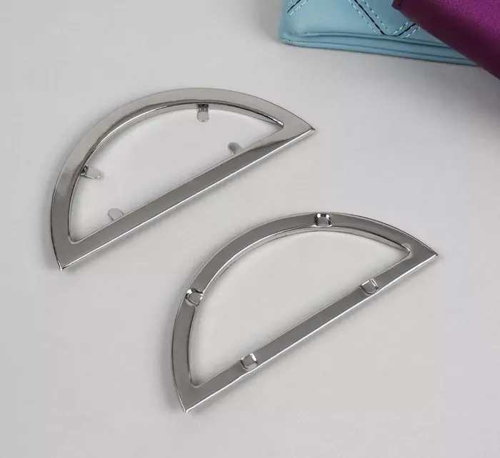 Ручка для сумки, металлическая, 1 шт (2 части), 13 × 5,5 см, цвет серебряный фото 1