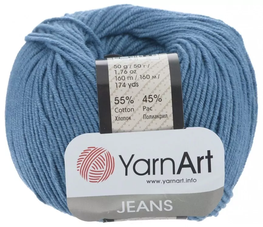 Пряжа YarnArt Jeans, 55% хлопок, 45% полиакрил, 50гр/160м фото 27