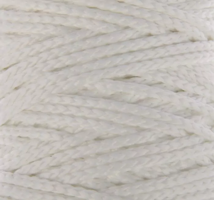 Шнур для вязания без сердечника 100% полиэфир, ширина 3мм 100м/210гр, (171 белый) фото 1