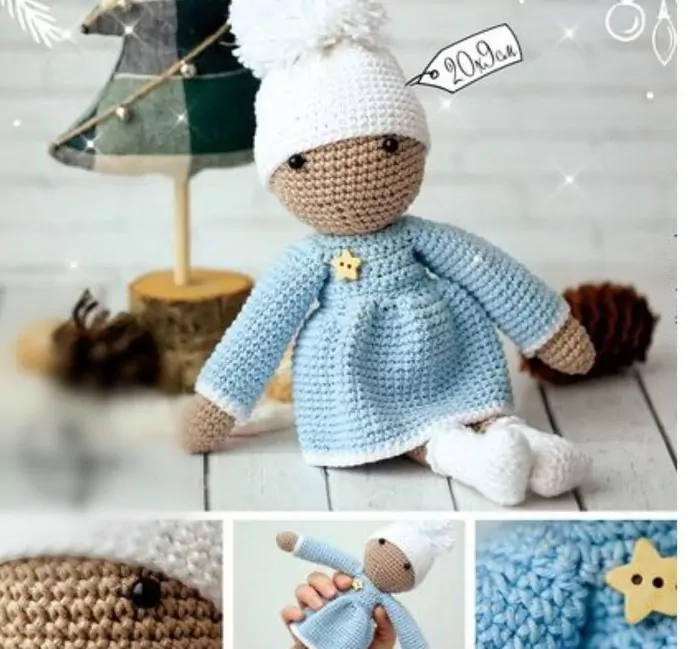Новогодняя игрушка «Снегурочка», набор для вязания фото 2
