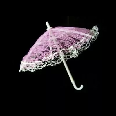 Зонтик пластмассовый гипюр 26см для игрушек цв.24015 темно-розовый фото 1