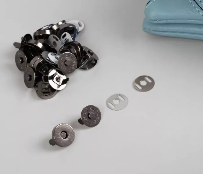 Кнопки магнитные, d = 14 мм, 10 шт, цвет чёрный фото 1