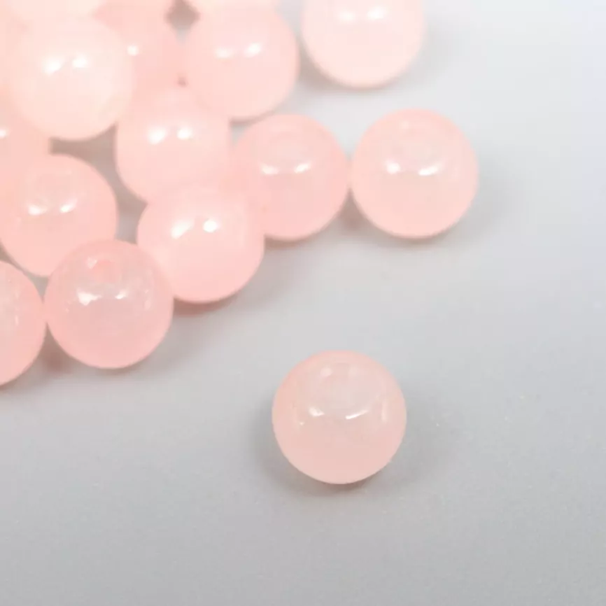 Набор стеклянных бусин "Candy" 6 мм, 65 шт, пыльно-розовый фото 1
