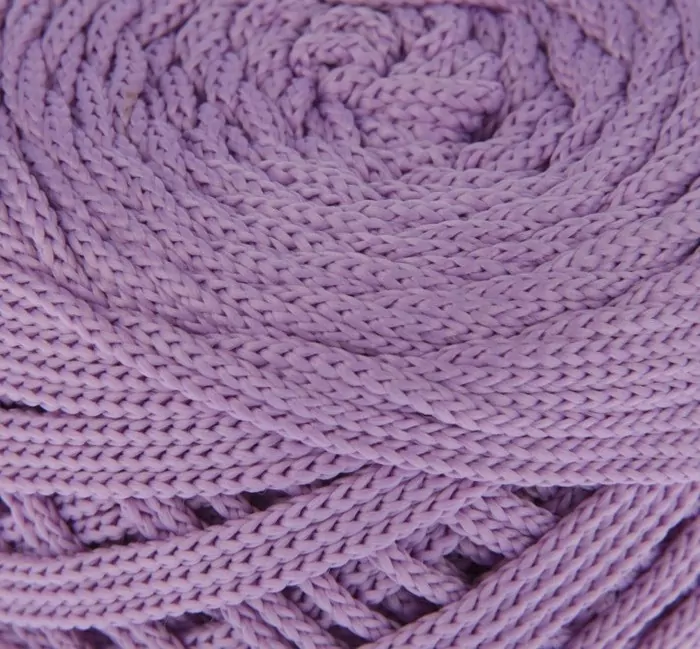 Шнур для вязания без сердечника 100% полиэфир, ширина 3мм 100м/210гр, (96 сиреневый) фото 1