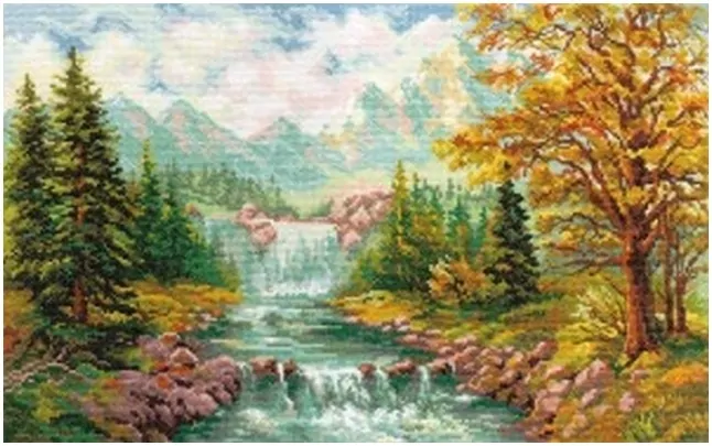 Горный водопад 41х26 см, набор для вышивания фото 1