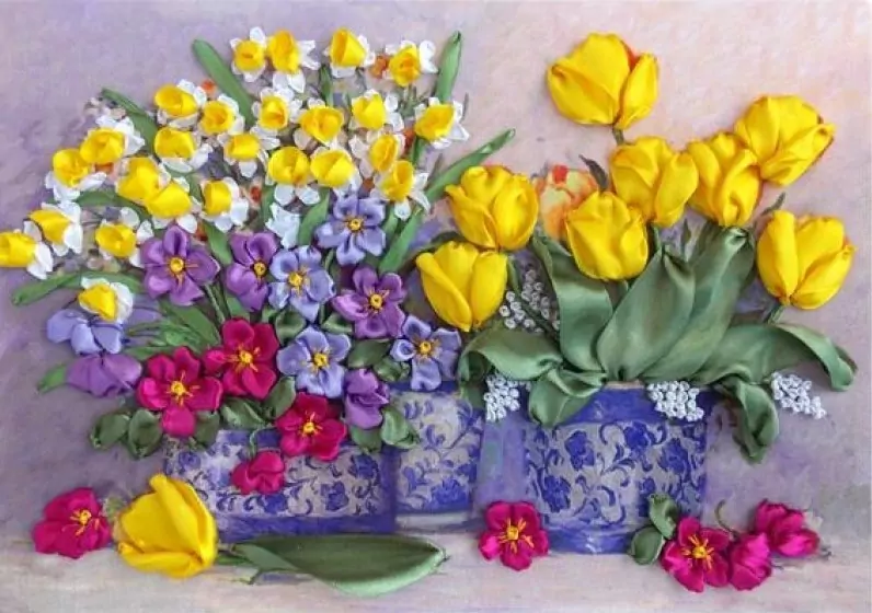 Желтые тюльпаны, набор для вышивания фото 1