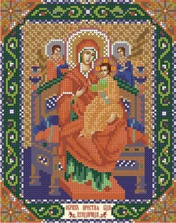 Икона божьей матери «всецарица» (13х17), схема на канве фото 1