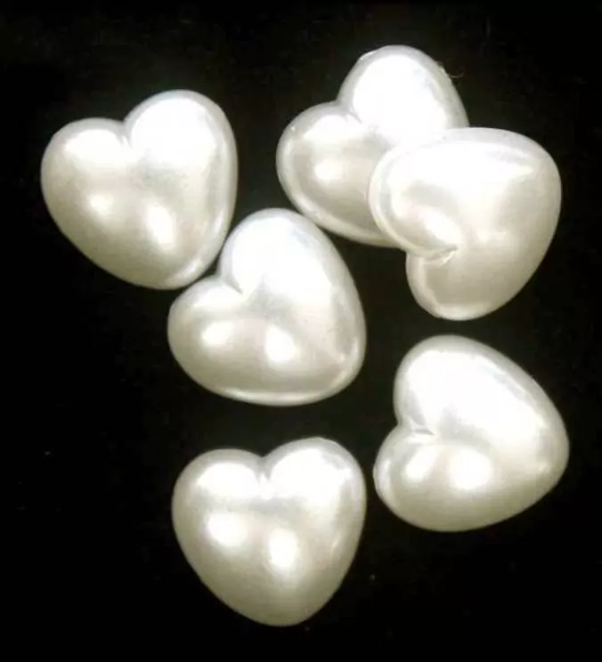 Полу-бусы фигурные Сердце СШ 14*14мм (20гр) цв.041 молочный фото 1