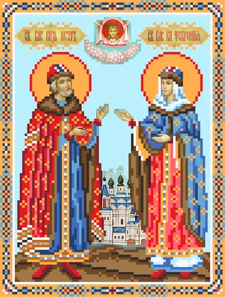 Св. Петр и Св. Феврония, набор для вышивания бисером фото 1