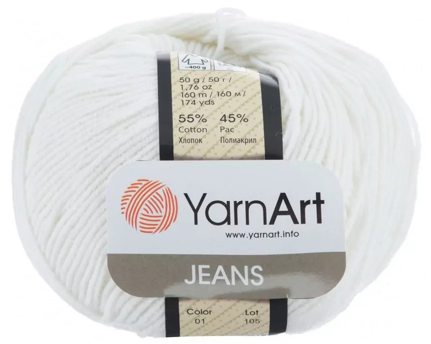 Пряжа YarnArt Jeans, 55% хлопок, 45% полиакрил, 50гр/160м фото 34