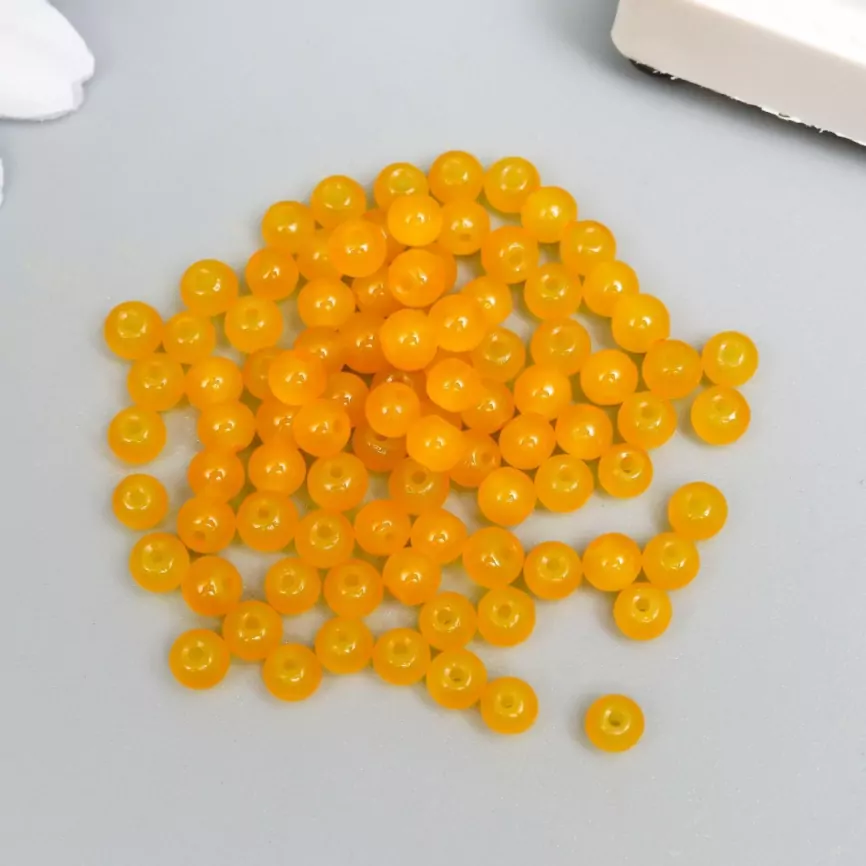 Набор стеклянных бусин "Candy" 4 мм, 100 шт, жёлтый фото 1