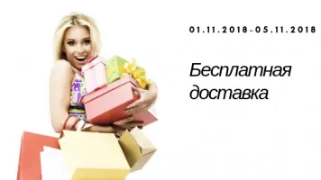 0 рублей за доставку с 1 по 5 ноября 2018 года